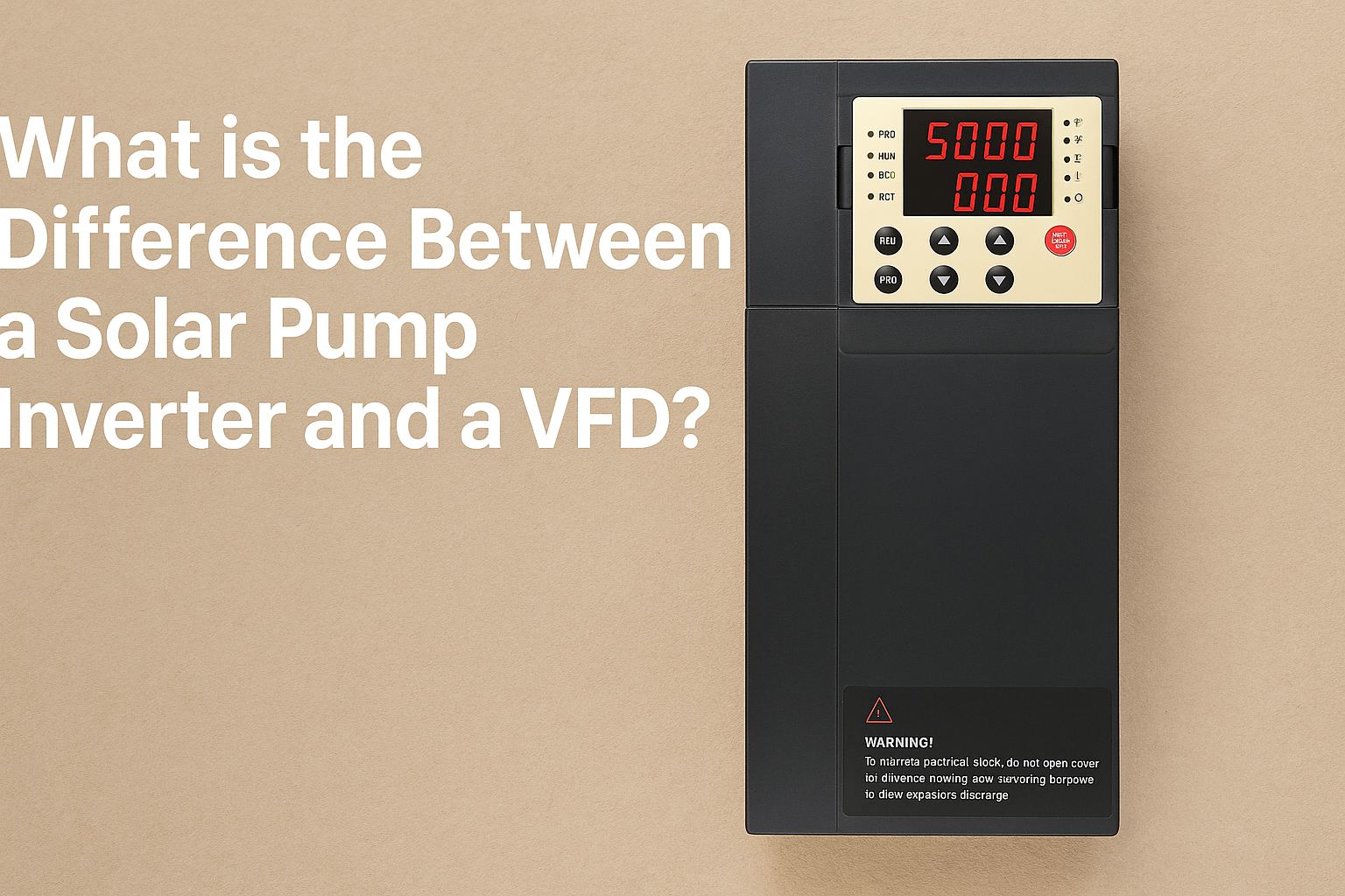 What is the Difference Between a Solar Pump Inverter and a VFD